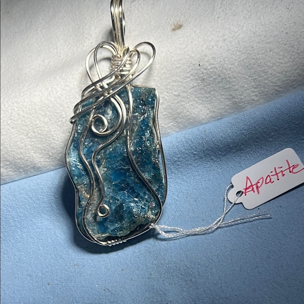Sold. Apatite Wire-Wrapped Pendant